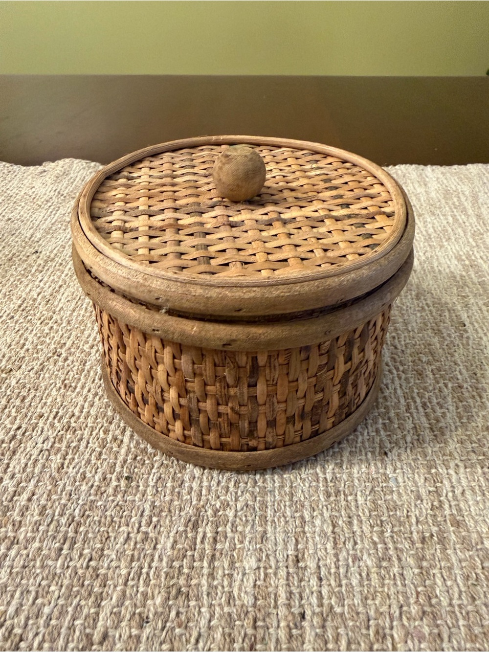 NEW Small Rattan Storage Box With Lid